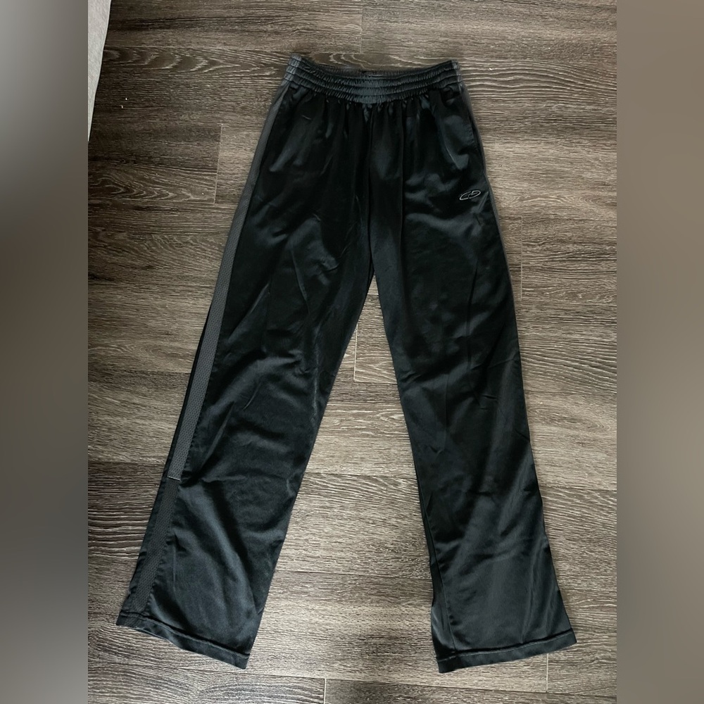 Black with Dark Grey Stripe Champion Mens Sweat Pants - Medium